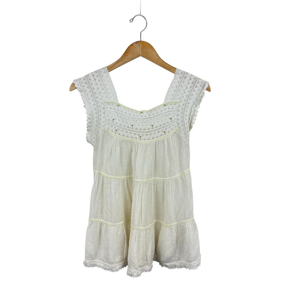 Free People Linen Blend Tiered Tank